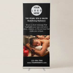 Spa Massage Salon Business Logo Photo Retractable Banner