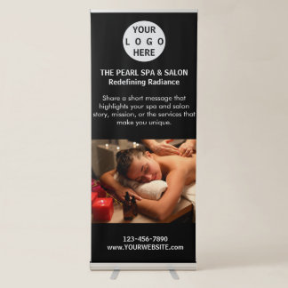 Spa Massage Salon Business Logo Photo Retractable Banner