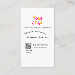 Spa massage salon discount offer services contact  business card