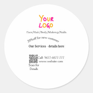 Spa massage salon discount offer services contact classic round sticker