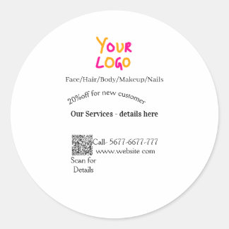Spa massage salon discount offer services contact  classic round sticker
