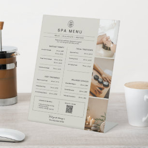 Spa Massage Therapist Services Price List Pedestal Sign