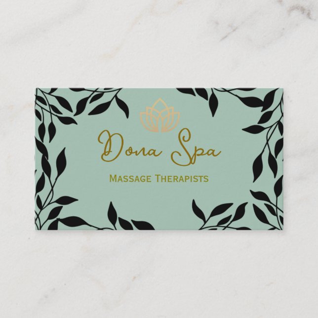 Spa Massage Therapists Business Card  (Front)