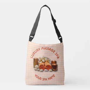 Spa Massage Therapy Salon Candle Stone With Name Crossbody Bag
