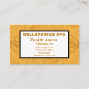 Spa Masseuse Gold Business Card