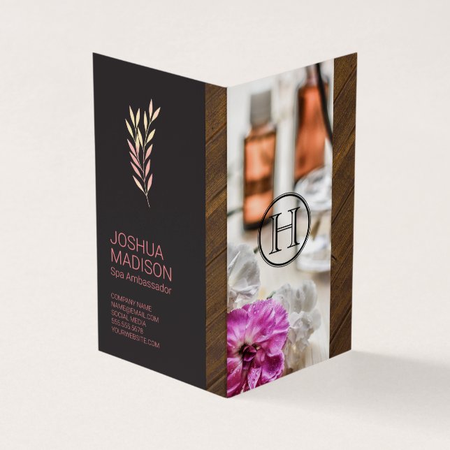 Spa | Monogram | Holistic Medicine Business Card (Outside)