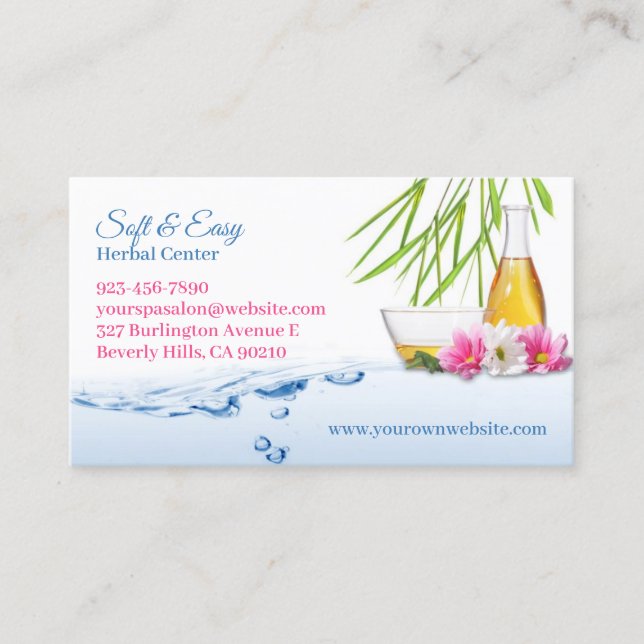 Spa Natural Herbs Business Card (Front)