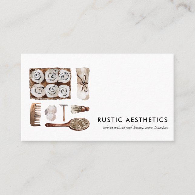  Spa | Natural Organic Cosmetics Aesthetician   Business Card (Front)