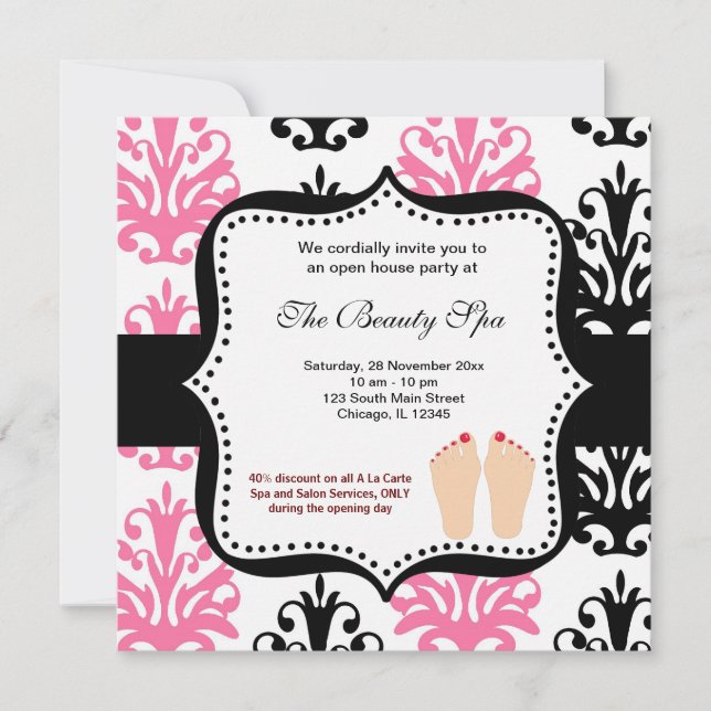 Spa Open House celebration Invitation (Front)