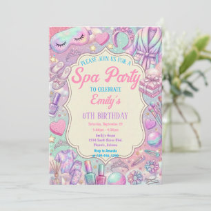 Spa Pamper Glam Party Birthday Invitation