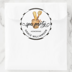 Spa Party Adult Birthday Classic Round Sticker