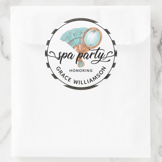 Spa Party Adult Birthday Classic Round Sticker (Bag)