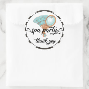 Spa Party Adult Birthday Thank you Classic Round Sticker