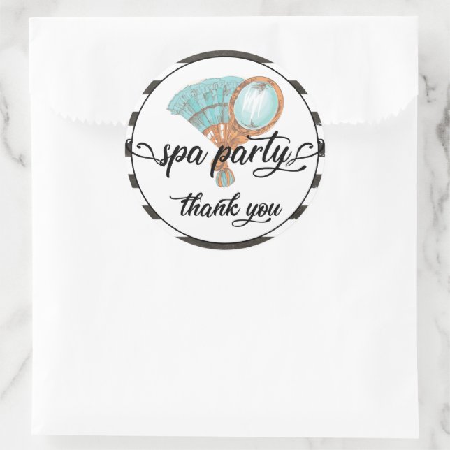 Spa Party Adult Birthday Thank you Classic Round Sticker (Bag)
