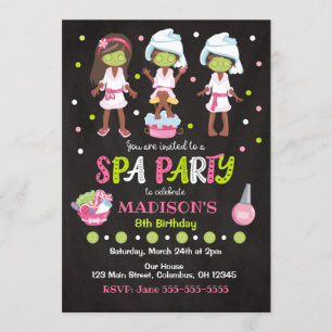 Spa Party Birthday Invitation