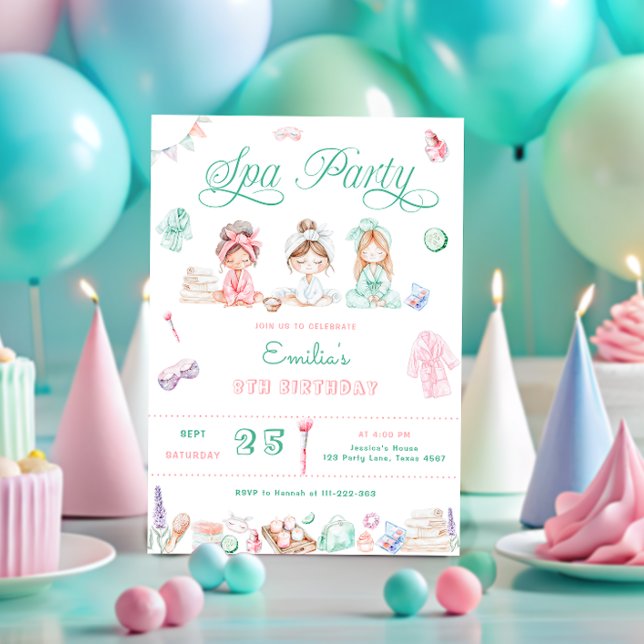 Spa Party Birthday Invitation (Creator Uploaded)