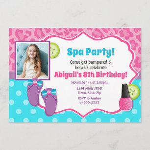 Spa Party Birthday Invitation Pamper Party