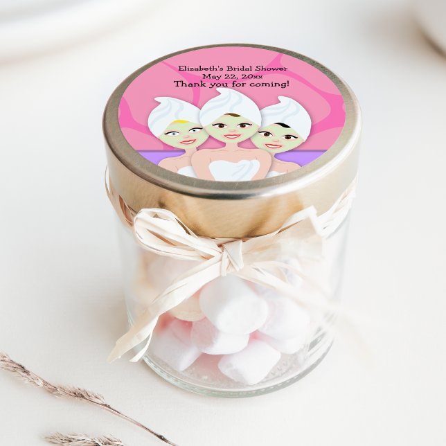 Spa Party Bridal Shower / Birthday Favour Sticker (Spa Party Custom Favor Stickers)