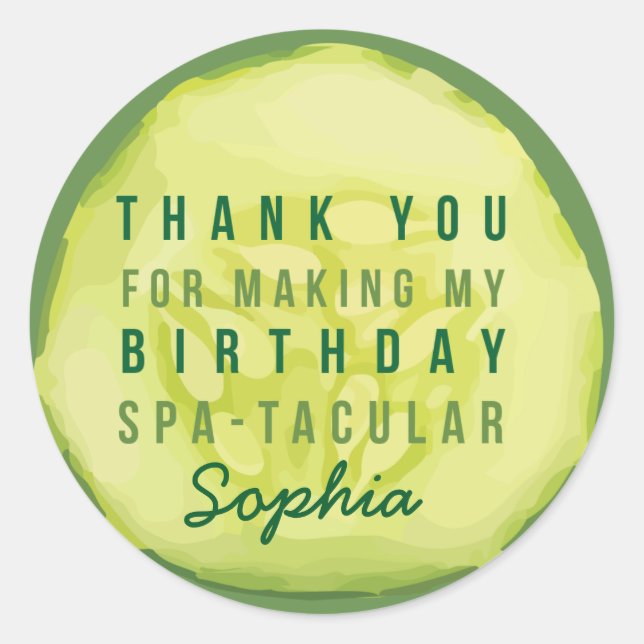 Spa Party Cucumber Label (Front)