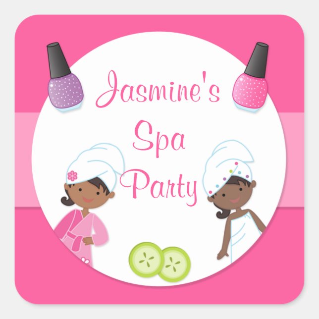Spa Party Favour Sticker (Front)