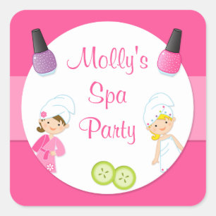 Spa Party Favour Sticker