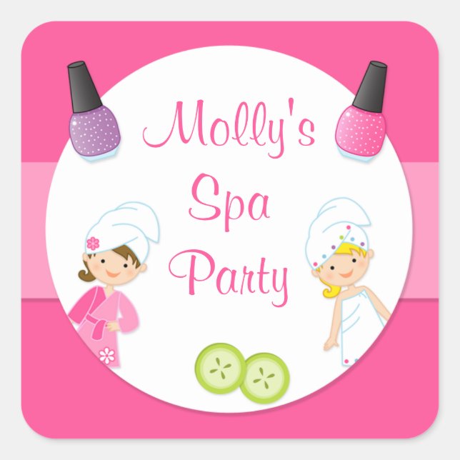 Spa Party Favour Sticker (Front)