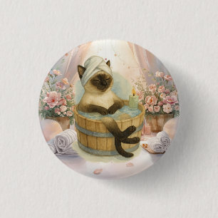 Spa Party for Cat Lovers 3 Cm Round Badge