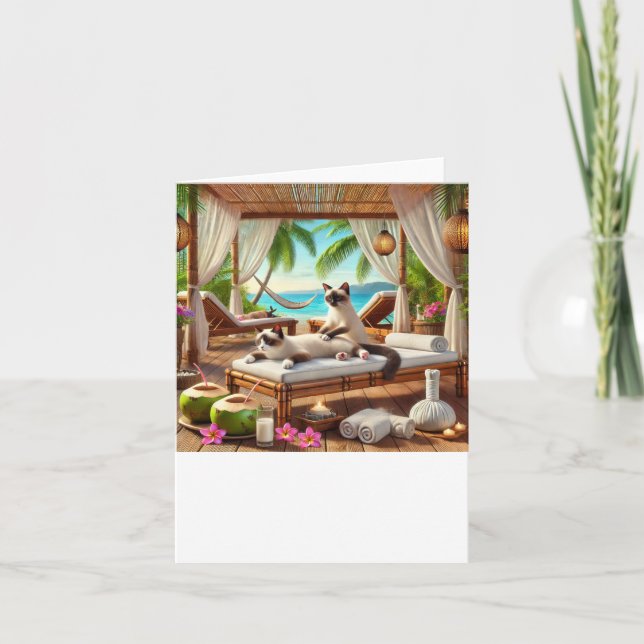 Spa party for Siamese Cat Lovers  Card (Front)