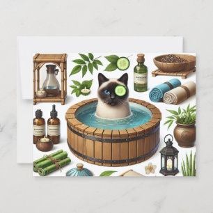 Spa party for Siamese Cat Lovers  Postcard