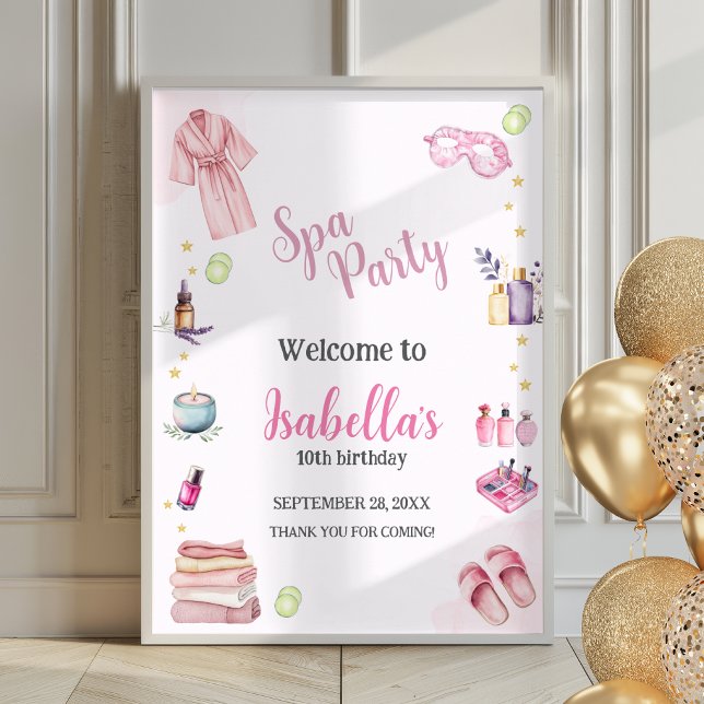 Spa Party Girl Beauty Glam Poster Welcome Sign (Creator Uploaded)