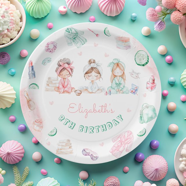Spa Party Girl Birthday Paper Plate (Creator Uploaded)