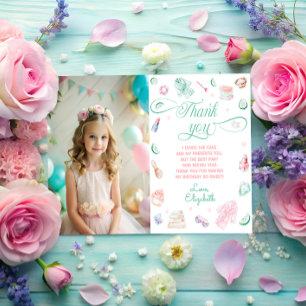 Spa Party Girl Birthday Photo Thank You Card
