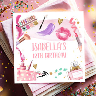 Spa Party Girl Glamour Makeup Birthday Party Napkin
