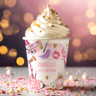 Spa Party Girl Glamour Makeup Birthday Party Paper Cups