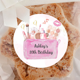 Spa Party Girl Makeup Birthday Party Sticker