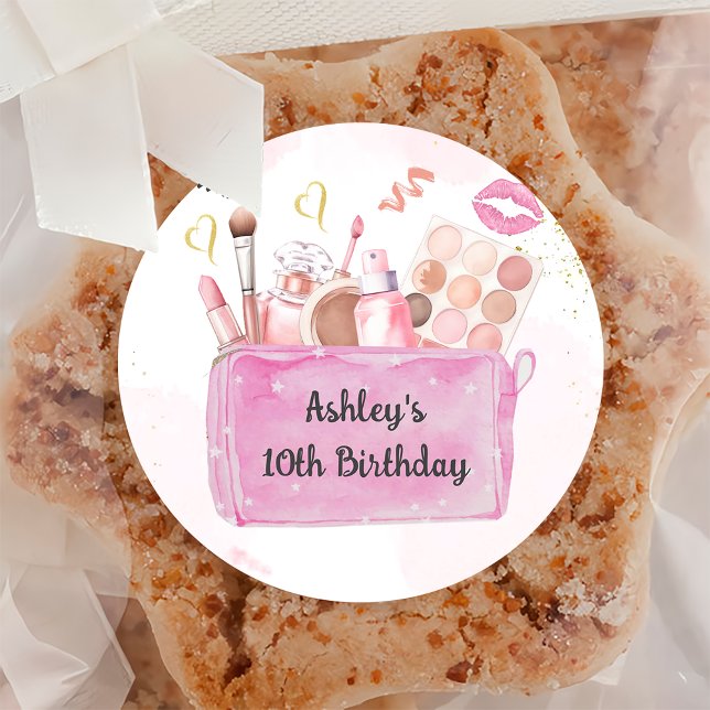 Spa Party Girl Makeup Birthday Party Sticker (Creator Uploaded)