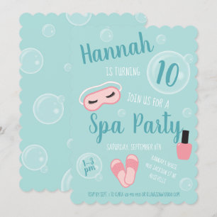 Spa Party Girls Birthday Party Invitation