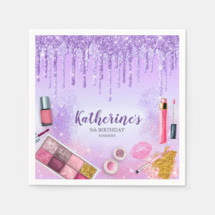 Spa Party Glam Girl Birthday Party Salon Purple Napkin