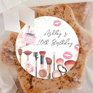 Spa Party Glam Girl Makeup Birthday Party Sticker