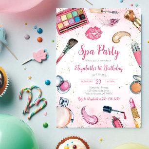Spa Party Glitz and Glam Birthday Invitation