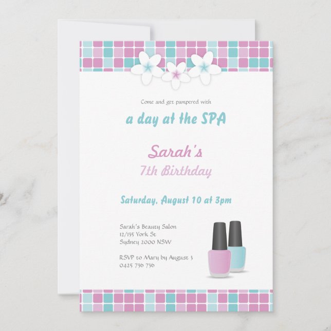 SPA Party Invitation (Front)