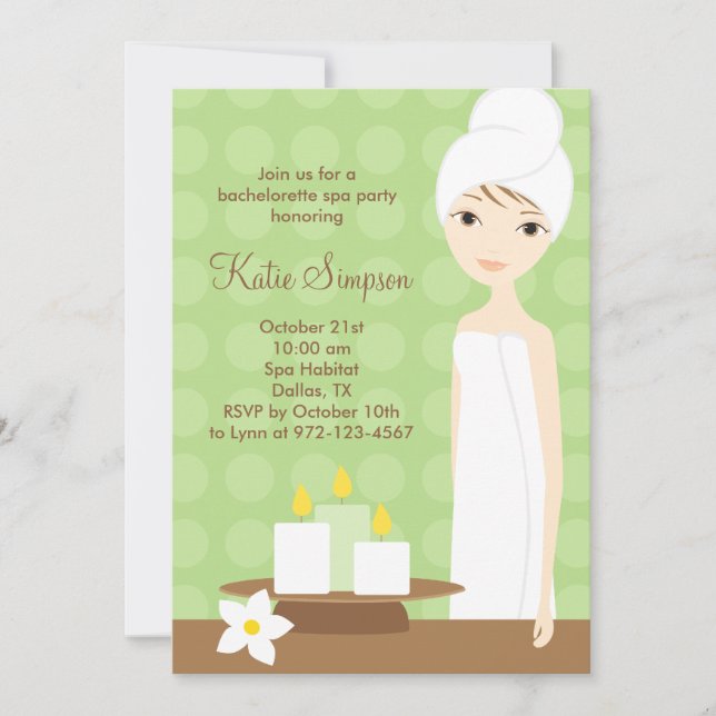 Spa Party Invitation (Front)