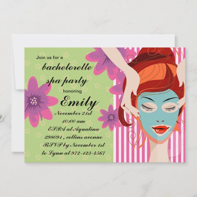Spa Party invitation (Front)