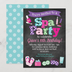 Spa Party Invitation - Kids Birthday Spa Party