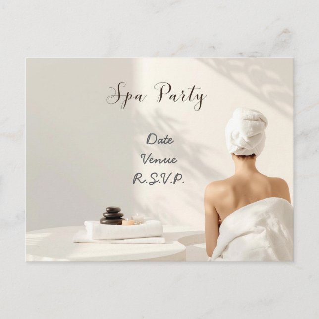 Spa Party Minimal Wellness Design Postcard (Front)