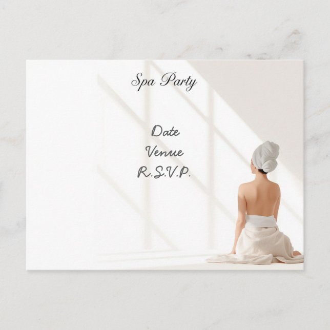 Spa Party Minimal Wellness Design Postcard (Front)