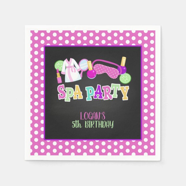 Spa Party Napkin - Custom (Front)