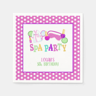 Spa Party Napkin - WH - Custom