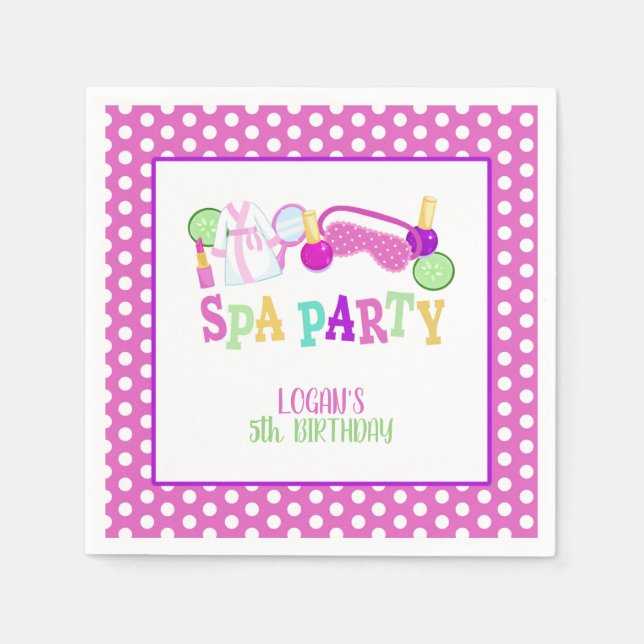 Spa Party Napkin - WH - Custom (Front)
