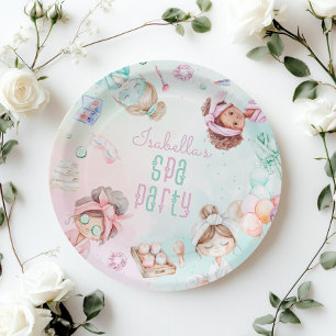 Spa party Pamper party pastel Birthday party Paper Plate